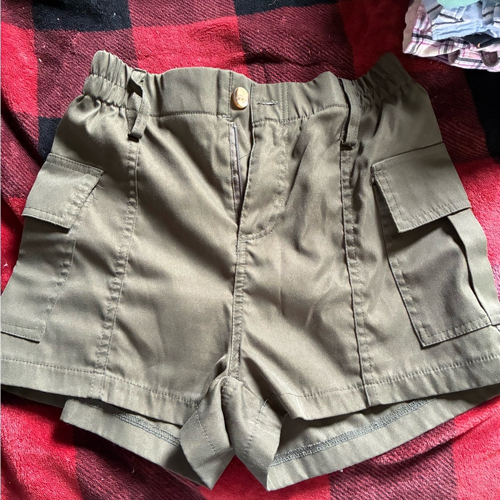 SHEIN Olive Green Utility Cargo Shorts